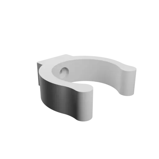 Tube clip holder Ø31 mm STL 3D file · Countersunk screw Ø3 mm