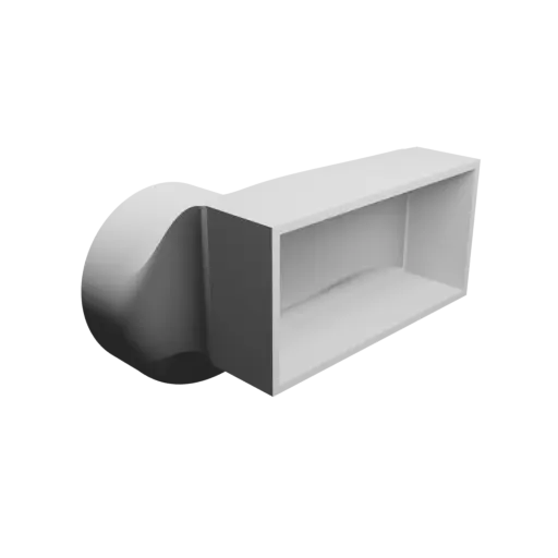 Round-to-Rectangular Tube Adapter STL file ⌀81 mm to 108×52 mm, thickness 3 mm + offset