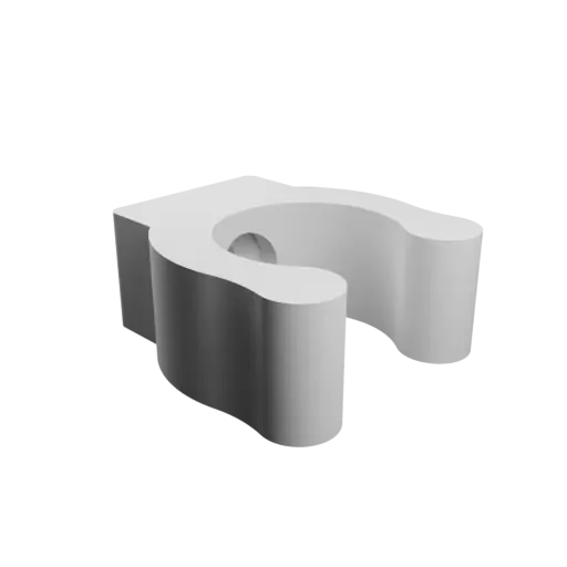 Pipe clip Ø15 mm STL file · Flat head screw Ø3 mm