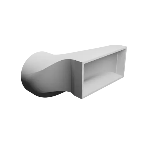 Round-to-Rectangular Tube Adapter STL file ⌀81 mm to 108×52 mm, thickness 3 mm + offset