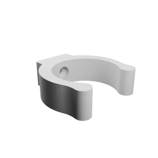 Tube clip holder Ø30 mm STL file · Flat head screw Ø3 mm