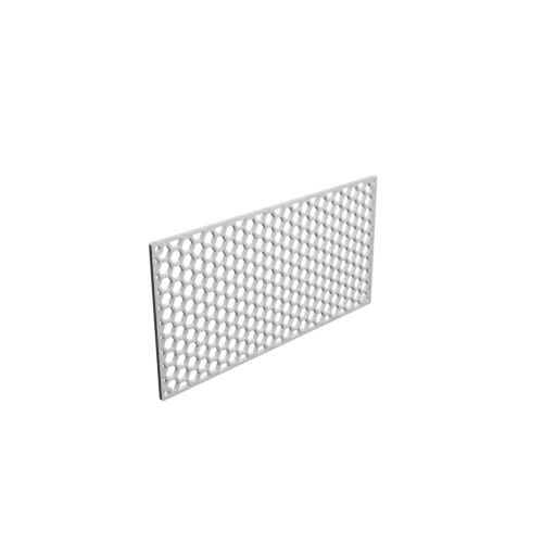 Honeycomb grille STL file, center-to-center: 144x70mm, mesh: 6mm - Ø3mm