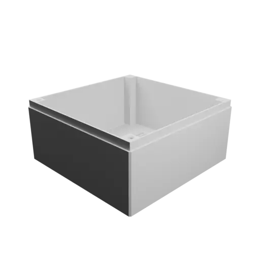 Enclosure with screw-mounted lid STL file: 100×100×50 mm (with ventilation on the lid and under the enclosure)