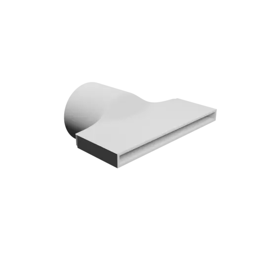 3D Model Round-to-Rectangular Tube Adapter STL 3D file ⌀101.5&nbsp;mm to 203×12.5&nbsp;mm, thickness 3&nbsp;mm + offset