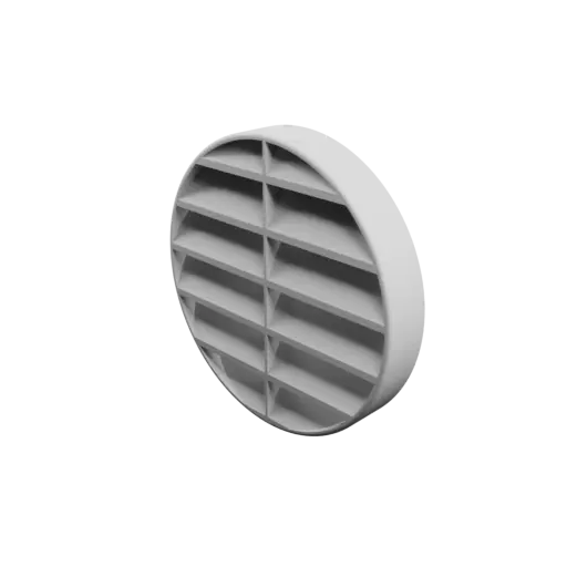 Round air vent STL file ∅ 152 mm, slat angle: 60° with central reinforcement