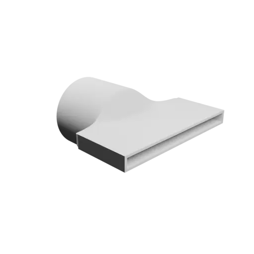 Round-to-Rectangular Tube Adapter STL file ⌀101.5 mm to 178×12.5 mm, thickness 3 mm + offset