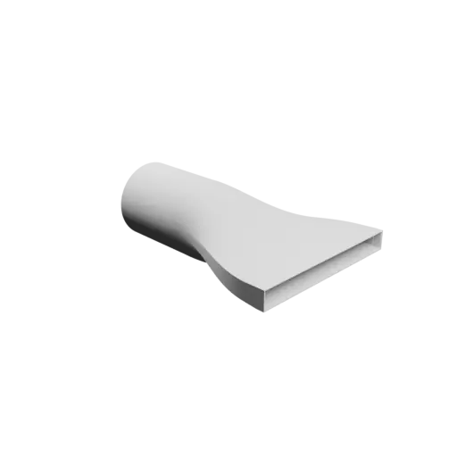 fichier 3D STL Adaptateur de tube rond ⌀100 mm vers rectangulaire 200×20 mm, épaisseur 2 mm