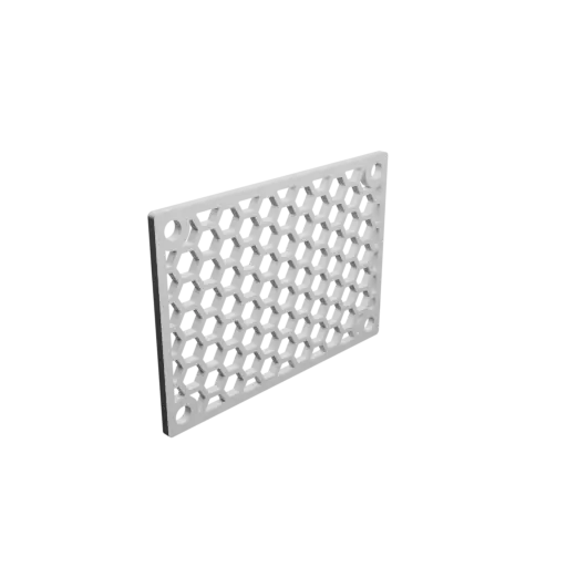 Honeycomb grille STL file, center-to-center: 60x40mm, mesh: 5mm - Ø4mm