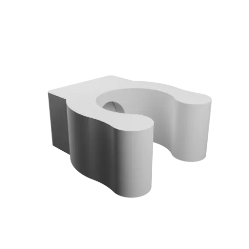 Clip-on tube support Ø13 mm STL file · Countersunk screw Ø3 mm