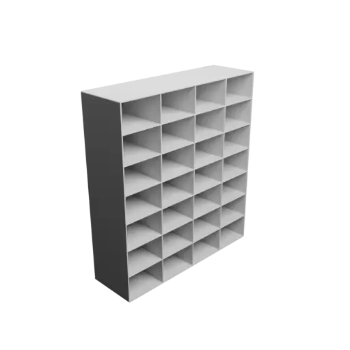 Small parts organizer with 28 drawers 80×50×100 mm STL 3D file, thickness: 2 mm