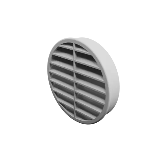 Round air vent STL file ∅ 118 mm, slat angle: 45° with central reinforcement