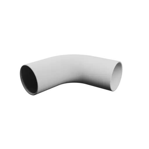 Tubing elbow STL file 78° ⌀OD: 90 mm ⌀ID: 82 mm thickness: 4 mm