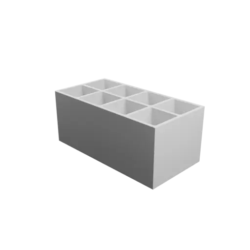 Multi-compartment box STL file: 8 compartments of 45×45×80 mm