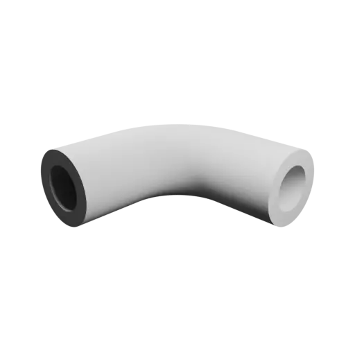 Tubing elbow STL 3D file 90° ⌀OD: 10 mm ⌀ID: 6 mm thickness: 2 mm