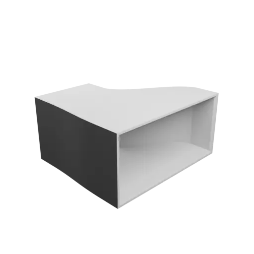 Rectangle-to-rectangle duct adapter STL 3D file 90x90 mm to 200x90 mm – transition: 100 mm