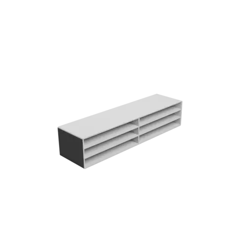 Small parts organizer with 6 drawers 100×10×50 mm STL 3D file, thickness: 2 mm