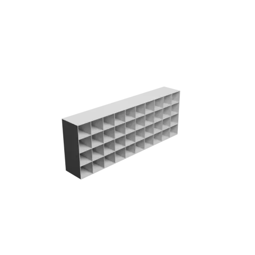 Small parts organizer with 40 drawers 90×85×150 mm STL 3D file, thickness: 2 mm