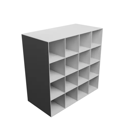 Small parts organizer with 16 drawers 70×70×150 mm STL 3D file, thickness: 2 mm