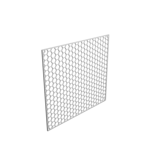 Honeycomb grid STL file, center-to-center: 203x184mm, mesh: 10mm - Ø4mm