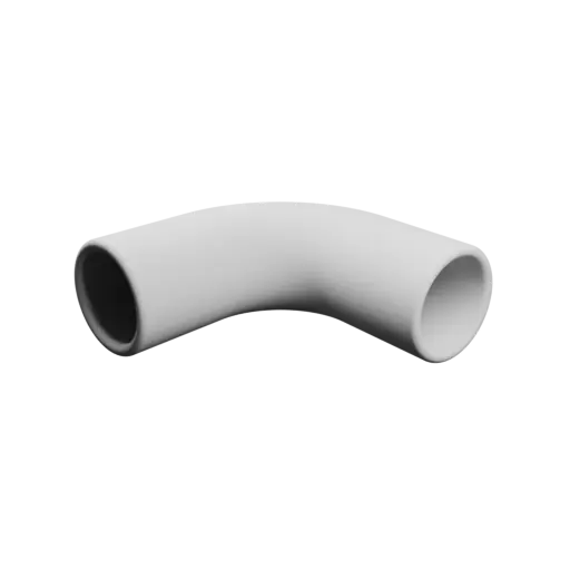 Tube elbow STL 3D file 95° ⌀OD: 50 mm ⌀ID: 40 mm thickness: 5 mm
