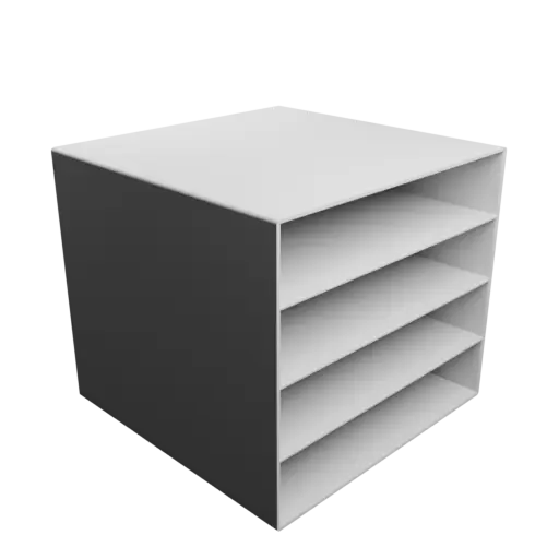 Small parts organizer with 4 drawers 150×30×150 mm STL file, thickness: 2 mm