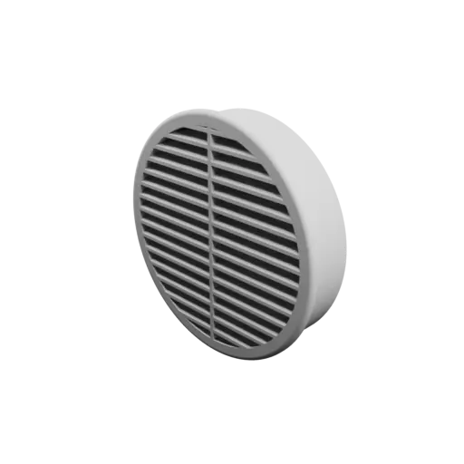 Round air vent STL 3D file ∅ 100 mm, slat angle: 18° with central reinforcement
