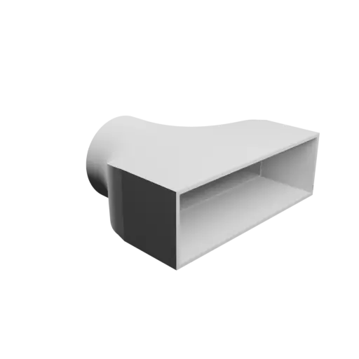 Round-to-Rectangular Tube Adapter STL 3D file ⌀150 mm to 300×95 mm, thickness 5 mm + offset