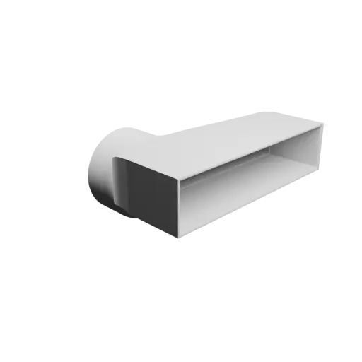 Round-to-Rectangular Tube Adapter STL 3D file ⌀98 mm to 200×44 mm, thickness 3 mm + offset