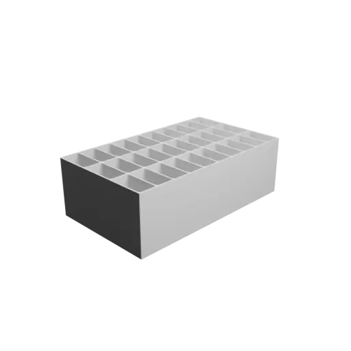 Multi-compartment box STL file: 30 compartments of 60×30×100 mm