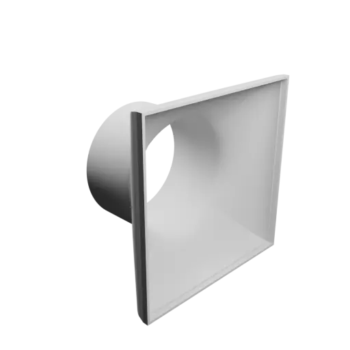 Round-to-Rectangular Tube Adapter STL 3D file ⌀102 mm to 150×150 mm, thickness 2 mm