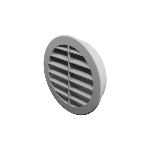 Round air vent STL 3D file ∅ 99.8 mm, slat angle: 45° with central reinforcement
