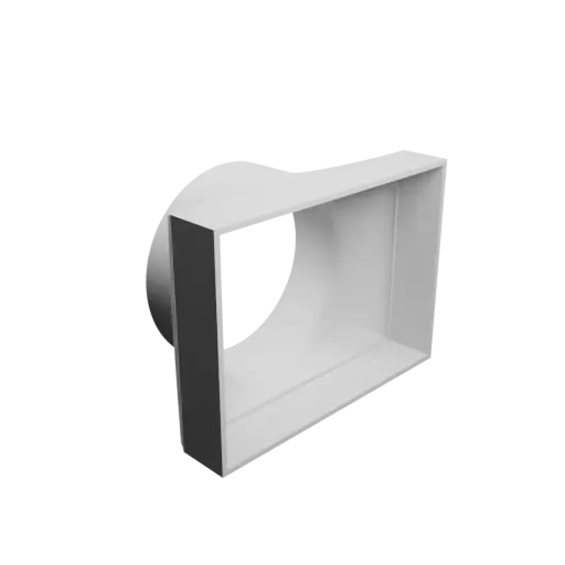 Round-to-Rectangular Tube Adapter STL 3D file ⌀80 mm to 110×80 mm, thickness 2 mm