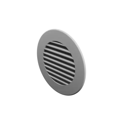 Round air vent STL file ∅ 100 mm, slat angle: 30°