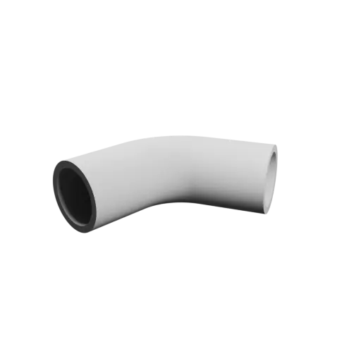 Tubing elbow STL 3D file 65° ⌀OD: 10 mm ⌀ID: 8 mm thickness: 1 mm