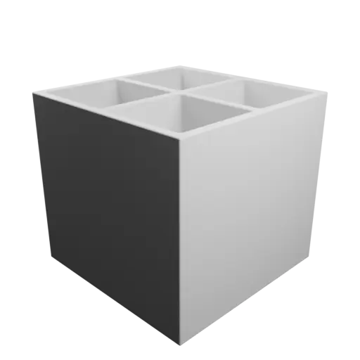 Multi-compartment box STL file: 4 compartments of 50×50×100 mm