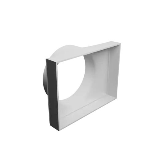 Round-to-Rectangular Tube Adapter STL 3D file ⌀100 mm to 135×100 mm, thickness 2 mm