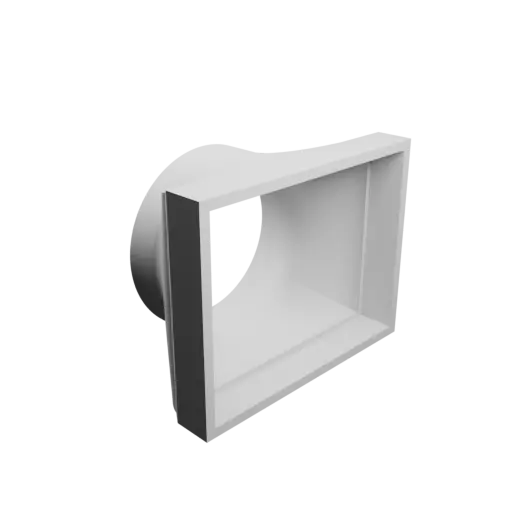 Round-to-Rectangular Tube Adapter STL file ⌀100 mm to 130×100 mm, thickness 5 mm