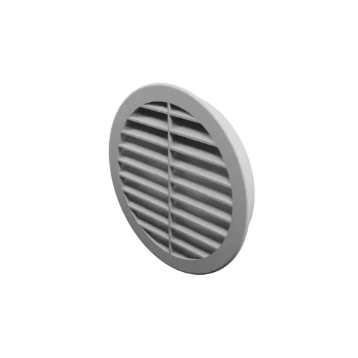 Round air vent STL 3D file ∅ 150 mm, slat angle: 44° with central reinforcement
