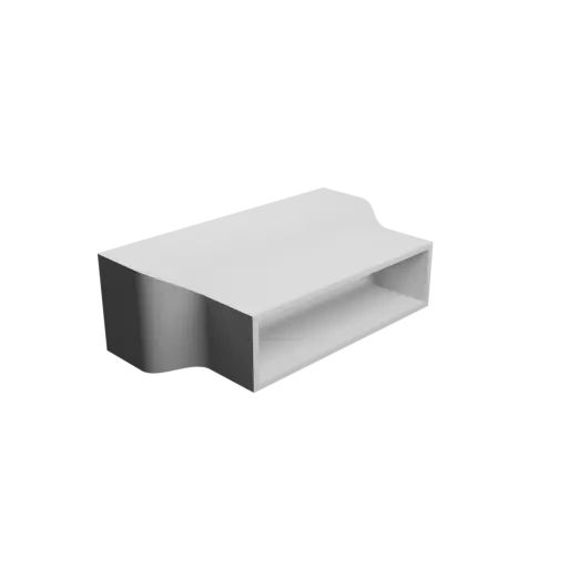 3D Model Rectangular pipe adapter STL 3D file 100x30&nbsp;mm to 80x20&nbsp;mm – transition: 20&nbsp;mm