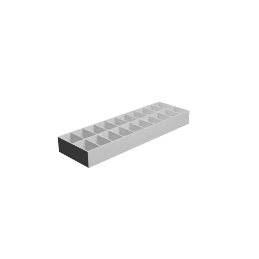 Multi-compartment box STL file: 20 compartments of 56×36×40 mm