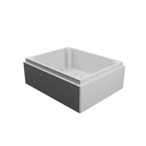 Enclosure with screw-mounted lid STL file: 100×80×40 mm (with ventilation on the lid and under the enclosure)