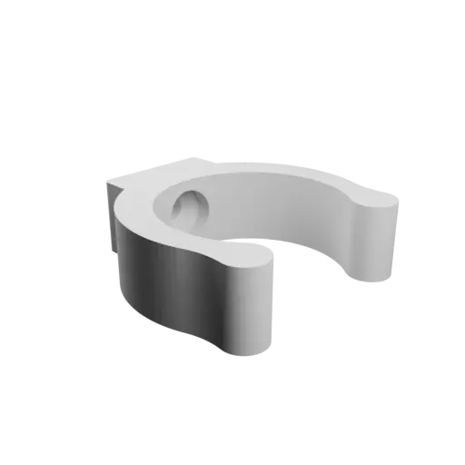 Tube clip Ø29 mm STL file · Flat head screw Ø4 mm