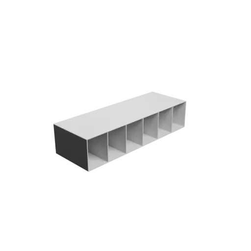 Small parts organizer with 6 drawers 68×93×150 mm STL 3D file, thickness: 2 mm