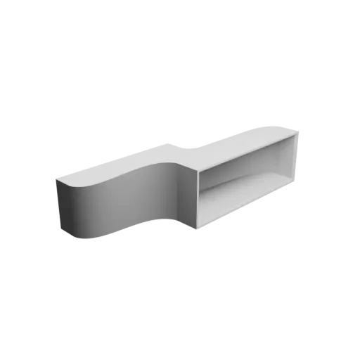 Rectangular duct adapter STL file 120x40 mm to 120x40 mm – transition: 80 mm