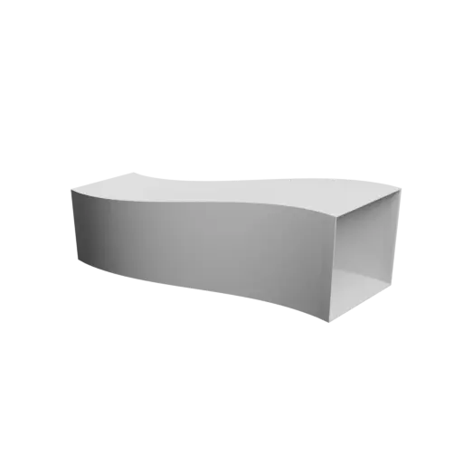 Rectangle-to-rectangle duct adapter STL file 60x60 mm to 80x80 mm – transition: 180 mm