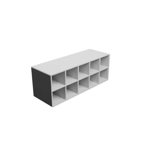 Small parts organizer with 10 drawers 20×20×40 mm STL 3D file, thickness: 2 mm