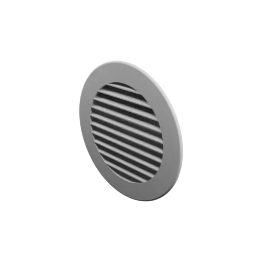 Round air vent STL file ∅ 125 mm, slat angle: 35°