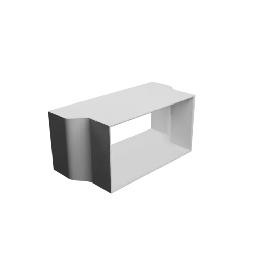 Rectangle-to-rectangle duct adapter STL 3D file 220x90 mm to 180x95 mm – transition: 30 mm
