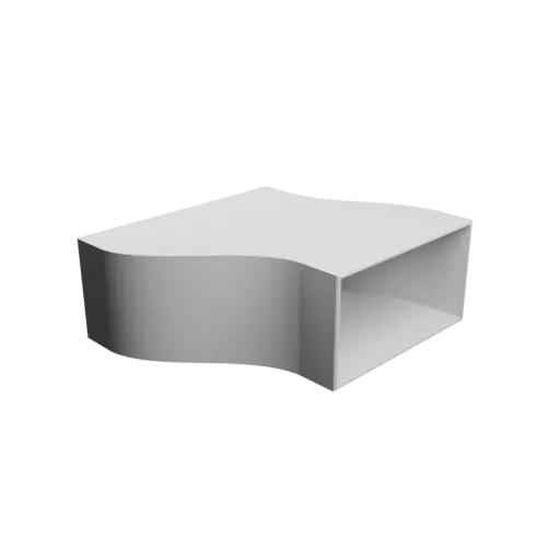 modèle 3D STL Adaptateur de tube rectangulaire 220x90mm vers 180x95mm - transition: 140mm