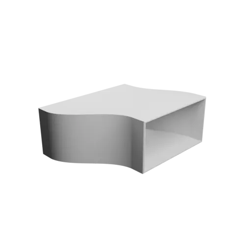 fichier STL Adaptateur de conduit rectangulaire 220x90mm vers 180x95mm - transition: 130mm